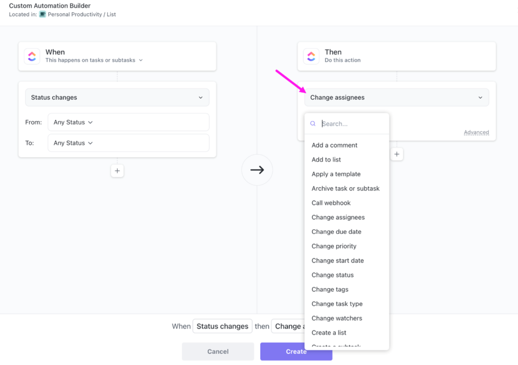 Clickup task Management custom automations